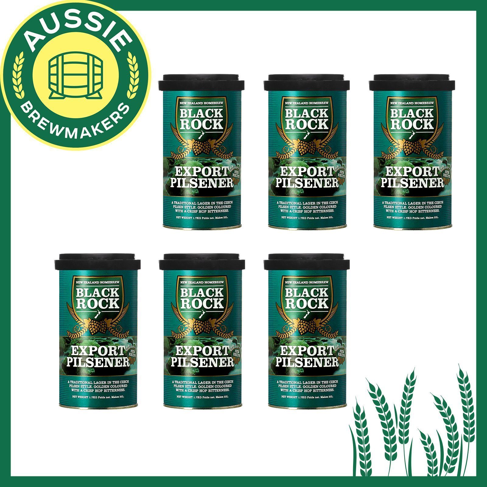 Black Rock Export Pilsner Pack Of 6 Aussie Brewmakers