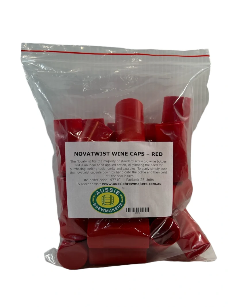 Novatwist Wine Screwing Cap Red - 25 Pack