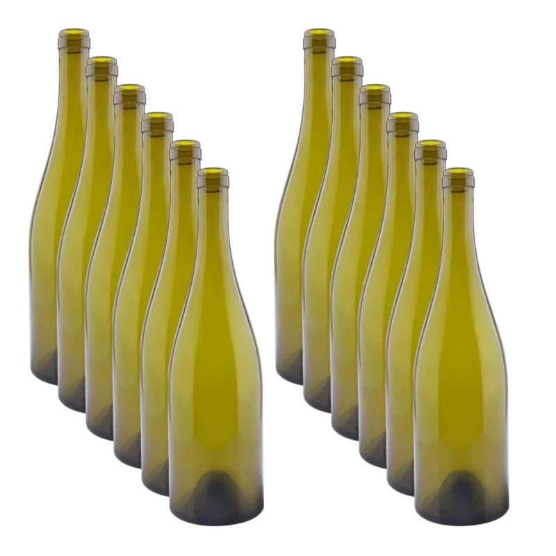 GREEN Burgundy Wine Bottles