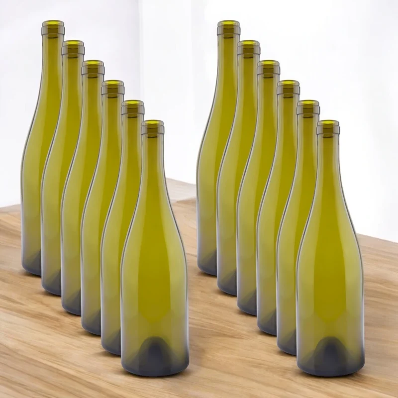 GREEN Burgundy Wine Bottles