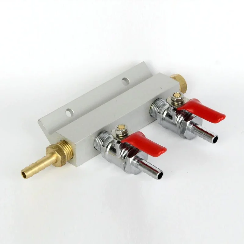 Gas Line Manifold Splitter 2 Ways (1/4 BSP, 6mm Barb)