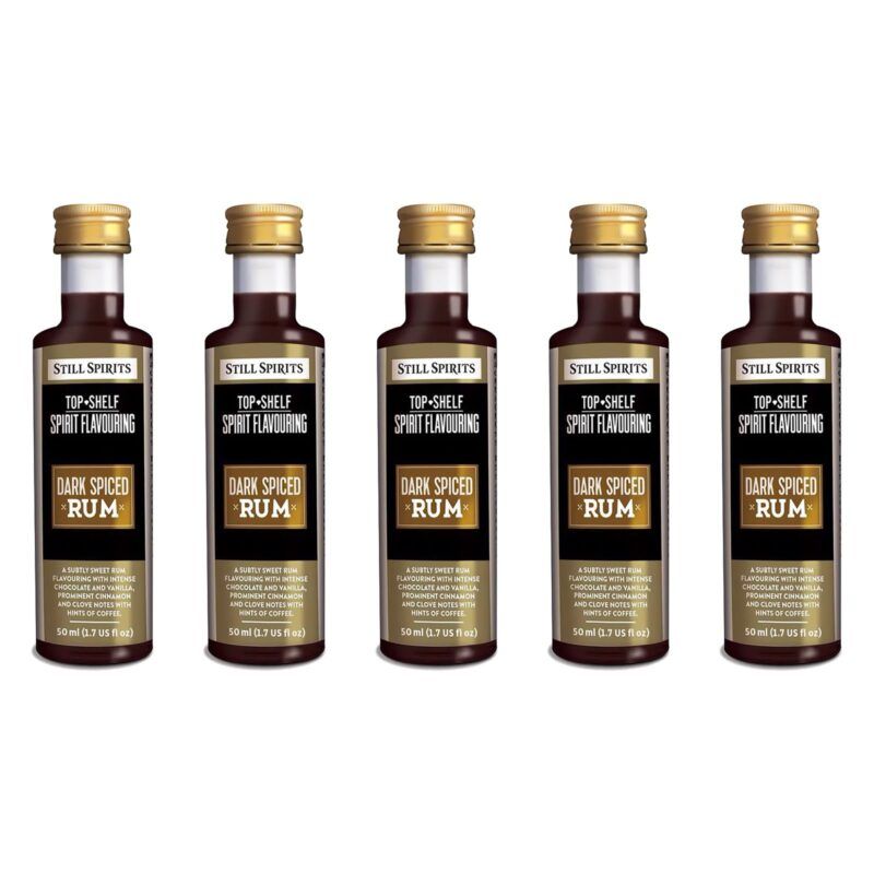 Top Shelf - Dark Spiced Rum pack of 5 - HECTIC PACK 1