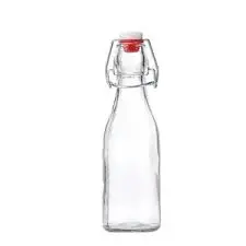 250ml Round Clear Glass Swing Top Bottle 