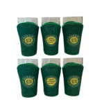 Stubby Nucleated Beer Glass and Waved Cooler - VALUE PACK OF 6