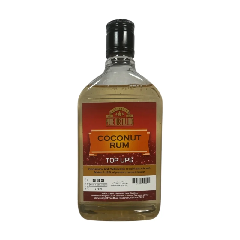 Coconut Rum Top Ups Pure Distilling – A Tropical Escape in Every Sip - BLAST ROMANCE and EMOTIONS - 1 Bottle