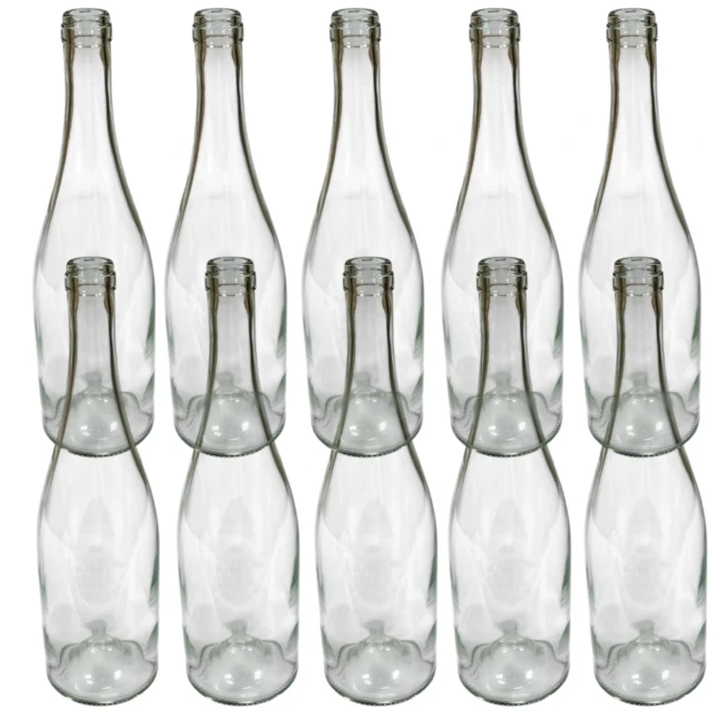 Clear Burgundy Wine Bottles